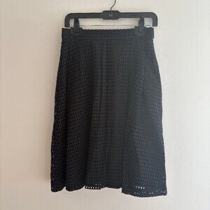 H&M Flowy Black Eyelet Skirt